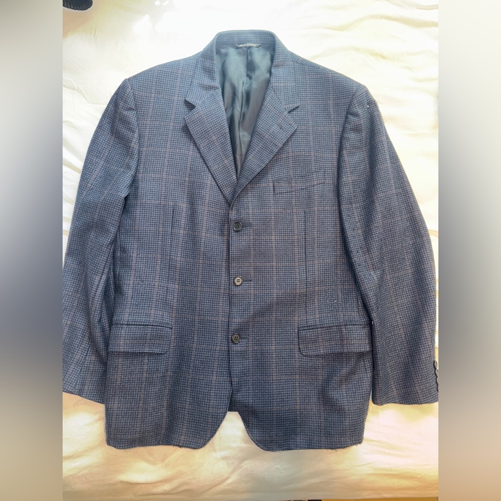 Canali Dark Blue Wool-Cashmere Blazer. 46R
